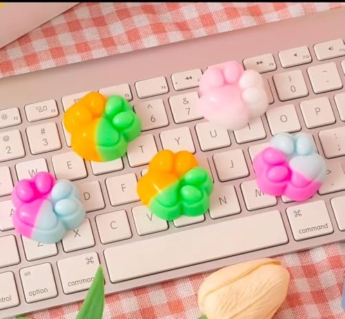 6 Adet Sevimli Mini Sukuşi Kedi Patisi Oyuncaklar, Mochi Squishy Yumuşak Kedi Pençesi, Stres Önleyici Oyuncaklar, Çocuklar ve Yetişkinler için Sıkmalı Oyuncaklar, Rahatlatıcı Oyuncaklar ve Kawaii