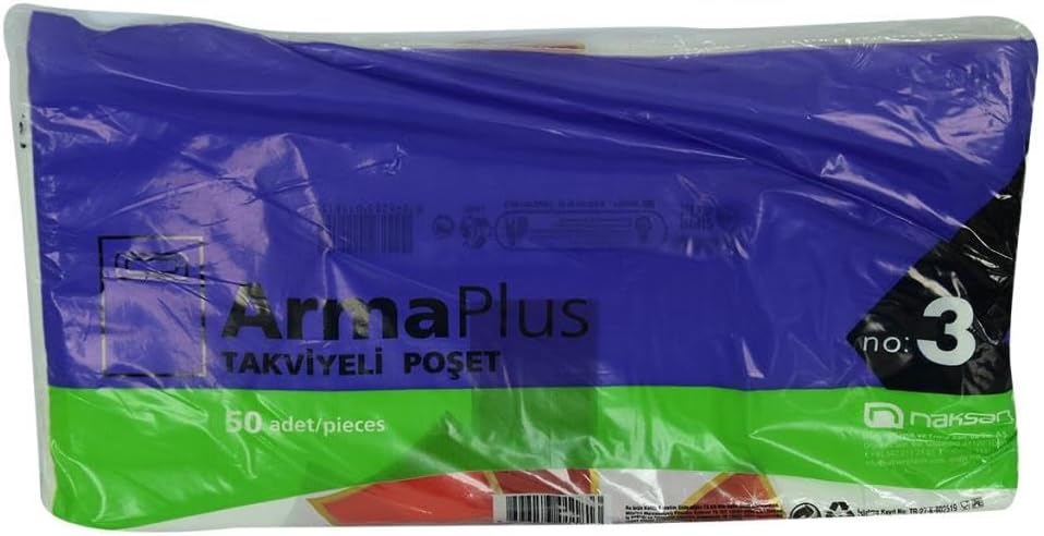 Alternative view of ArmaPlus Takviyeli Çanta Poşet Beyaz Üzeri Desenli 30X45 50 Adet No:3