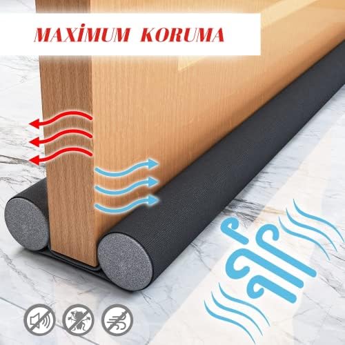 Çift Taraflı Kapı Altı İzolasyon Süngeri, Kapı Altı Rüzgar Önleyici, Ayarlanabilir, Soğuk Geçirmez, Toz Geçirmez, Eşik Altlığı, Kapı Contası (Kirli Beyaz)