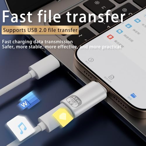 USB-C to Lightning 8Pin Adaptör, Kulaklık uyumlu 45W Hızlı Şarj, Ses + Şarj Destekli, USB 2.0 Veri Transferi OTGTO - Görsel 2