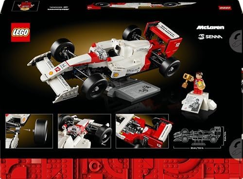 McLaren MP4/4 ve Ayrton Senna 10330 - Araç Tutkunu Yetişkinler için Koleksiyonluk Yaratıcı Model Araba Yapım Seti, Doğum Günü Hediyesi Fikri (693 Parça)