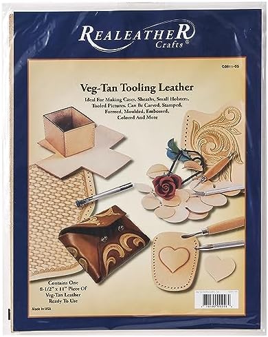 Real Leather Crafts C0811 05 Alet Deri Parçası, Orta Ağırlık, 21,6 x 27,9 cm, Doğal - Görsel 3