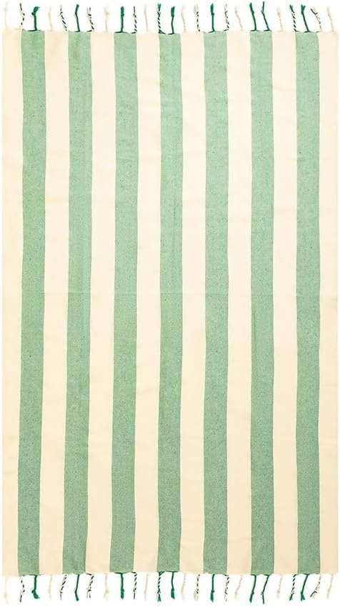 Striped Peştemal Banyo Havlusu Plaj Havlusu Yeşil