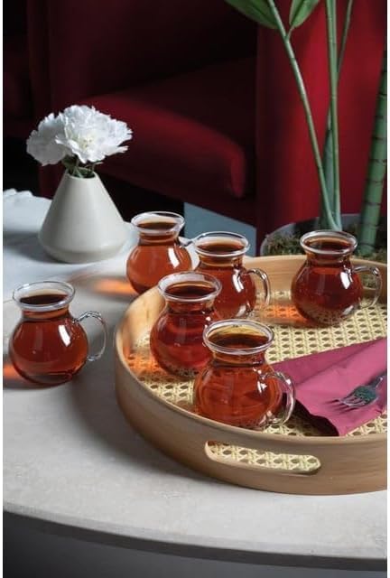 Alternative view of Keyfi Ala Borosilikat Cam Çay Bardağı Seti, 200ml, 6'lı, Termisil Kupa, Şık ve Dayanıklı (12)