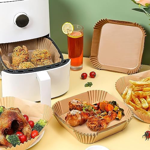 Alternative view of Airfryer Pişirme Kağıdı,Xl-Xxl Büyük Boy, Kare, 200 Adet Hava Fritöz Parşömen Fırın Kağıdı Tek Kullanımlık Kağıt Fırın Fritöz Pişirme Kızartma Tavası Için Uygun 20CM