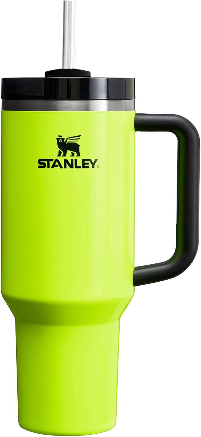 H2.0 FlowState Paslanmaz Çelik Vakum Yalıtımlı Bardak Kapaklı ve Pipetli Su, Buzlu Çay veya Kahve, Smoothie ve Daha Fazlası için, Neon Sarı, 40 oz - Görsel 3