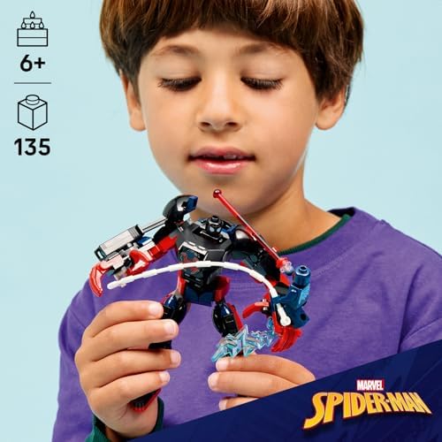 Miles Morales Robotu, Örümcek Adam 2099’a Karşı 76337-6 Yaş Üzeri Kız ve Erkek Çocuklar için 2 Minifigür İçeren Yaratıcı Oyuncak Yapım Seti, Rol Yapma Oyuncağı, Hediye Fikri (135 Parça)