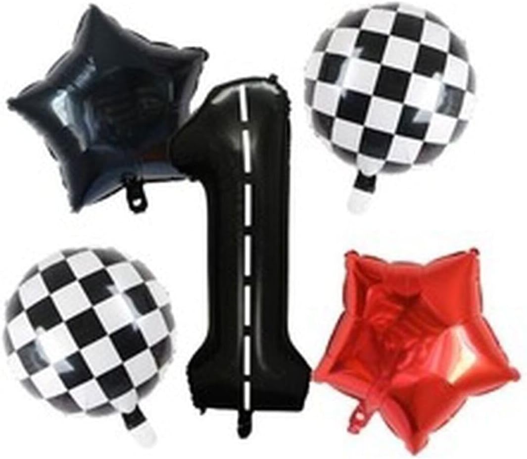 Yarış Temalı Doğum Günü Folyo Balon Takımı 1 Yaş, 1