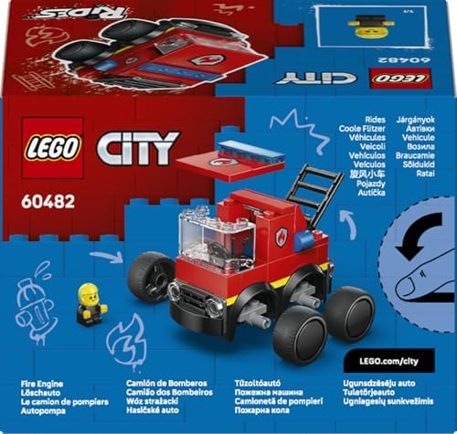 City Araçlar - İtfaiye Kamyonu 60482 – 5 Yaş ve Üzeri Erkek ve Kız Çocuklar için İtfaiyeci Minifigürü İçeren Yaratıcı Oyuncak Yapım Seti, Çocuklar için Eğlenceli Hediye Fikri (67 Parça)