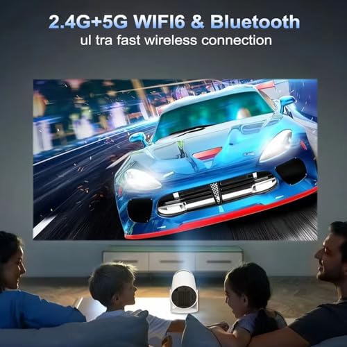 Mini Taşınabilir Projektör 4K 1080P Full HD Android 11 ve Netflix ile uyumlu, WiFi 6, BT 5.0, 180° Dönme, Otomatik Trapez Düzeltmeli Küçük Ev Sineması Projektörü - Görsel 3