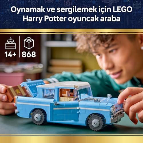 Harry Potter Sihirli Uçan Ford Anglia 76470-14 Yaş ve Üzeri Çocuklar için Parçalarla İnşa Edilen Ron ve Harry Figürleri ile Hedwig İçeren Yaratıcı Oyuncak Yapım Seti, Hediye Fikri (868 Sayfa) - Görsel 2