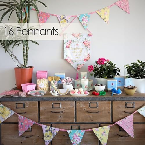 Talking Tables Truly Scrumptious; Flama zinciri ile çiçek motifi Teekraenzchen, düğün ve Geburtstagspartys için, renkli