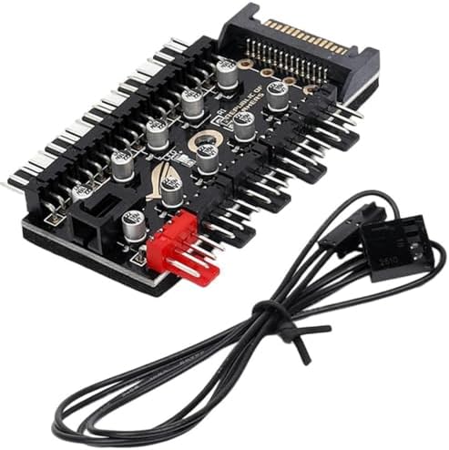 8849 10 Port Fan Power Sata Güç Switch Pwm Çoklayıcı, Sata power 10 Port soğutma fan splitter hub, PC bilgisayar soğutma sistemi için kullanılır. - Görsel 3