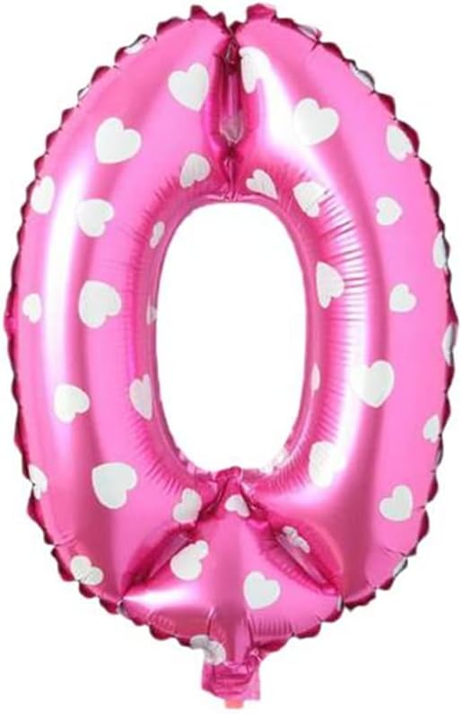 0 Rakamlı 16 İnç Pembe Kalpli Folyo Balon 36 CM (Pembe)