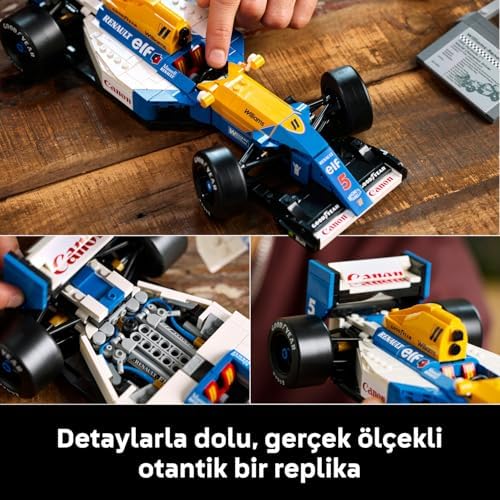 Williams Racing FW14B ve Nigel Mansell 10353 – Yetişkinler için Sürücü Figürü, Kupa ve Sergileme Standı İçeren Model Yapım Seti – Kadınlar ve Erkekler için Hediye Fikri (797 Parça) - Görsel 3