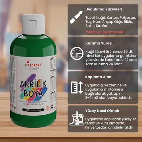 Yeşil Akrilik Boya 250gr