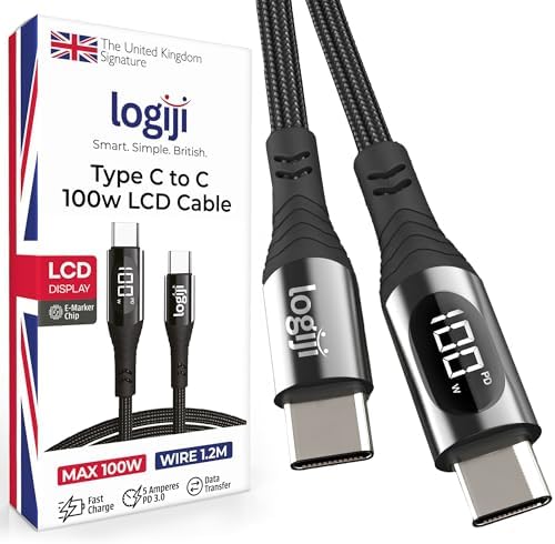 Alternative view of 100W Type-C to Type-C Dijital LED Ekranlı Göstergeli Hızlı Şarj Kablosu E-Mark Çipli, Dayanıklı Örgülü, 1.2m, USB-C PD 3.0, iPhone 15 16,17 Xiaomi Telefon, Macbook Tablet ile Uyumlu