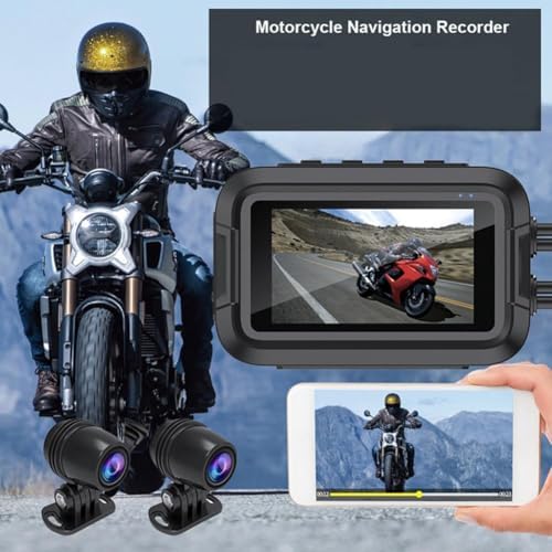 Alternative view of Çift Ön–Arka Motosiklet Kamerası – Full HD 1080P, 150° Geniş Açı Lens, 3.0” IPS Ekran, WiFi Destekli DVR Kayıt, G-Sensör, Uzaktan Kumanda, 128GB TF Kart Destekli, DC 5–24V Güç Girişi | V9