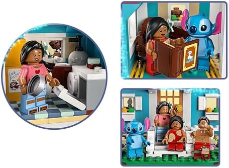 Lilo ve Stiç Plaj Evi 43268-9 Yaş Üzeri Prenses Seven Kız ve Erkek Çocuklar için 6 Odası ve Çatı Gözlemevi Olan Uzay Gemisi ve 5 Minifigür İçeren Yaratıcı Oyuncak Yapım Seti (834 Parça)