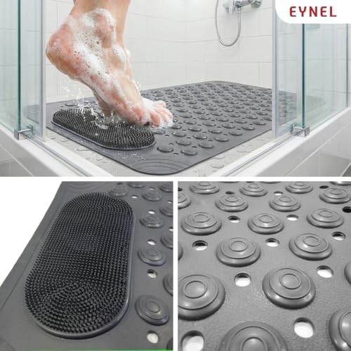 Vantuzlu Banyo ve Duş Kaydırmazı Duşa Kabin Küvet İçi Vantuzlu Banyo Paspası (35x69 cm) (Gri)