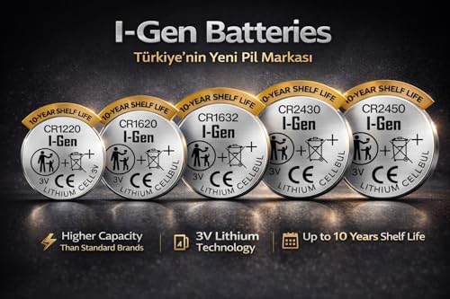I-Gen Batteries CR1632 3V Lityum Düğme Pil 3V 1632 Pil - Görsel 3