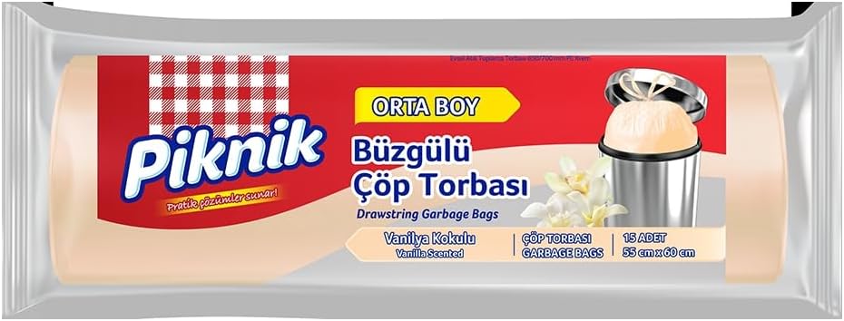 Piknik Çöp Torbasi Büzgülü Vanil. Orta(10)