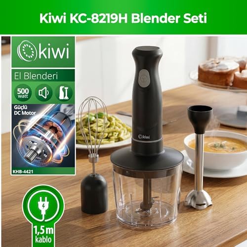 Alternative view of KC-8219H Güçlü 500W Siyah El  Seti – Parçalama ve Çırpma Deneyimi, Paslanmaz Çelik Bıçaklı 500 ml Hazne