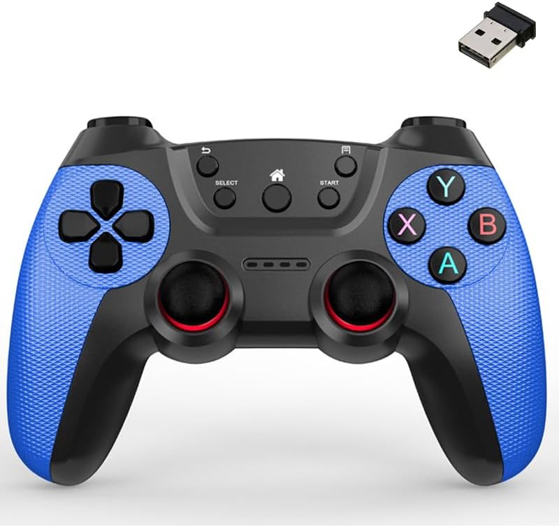 Alternative view of 2.4G Kablosuz Gamepad PC Uyumlu Pilli Joystick Wireless Oyun Kolu Kişiselleştirilmiş Düğme, Hassas Trigger Kaymaz Tasarım G2.4G (Koyu Mavi)
