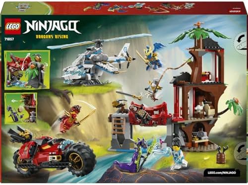 Ninja Aracı Ağaç Ev Savaşı 71857-7 Yaş ve Üzeri Çocuklar için Kai, Zane, Jay, Euphrasia ve Asit Canavarı Minifigürleri İçeren Yaratıcı Oyuncak Yapım Seti, Hediye Fikri (642 Parça)