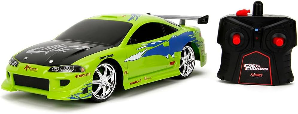 Alternative view of Jada 1:16 Ölçek Fast & Furious Brian'ın Mitsubishi Eclipse RC Araba, Yeşil, Turbo Tuşlu, 2.4 GHz, USB Şarjlı, 29 cm, Piller Dahil
