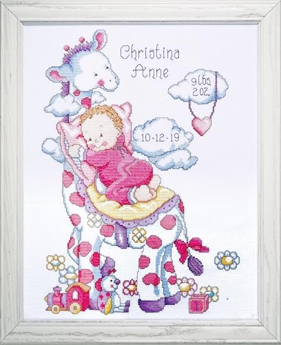 USA ürün – zürafa Birth kayıt Counted Cross Stitch Kit-11 x14 14 Count - Görsel 2