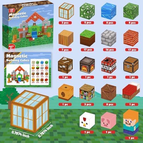 Alternative view of Manyetik Yapı Çocuk Manyetik Bloklar İnşaat Oyuncağı 100 Parça Manyetik Küp Erkek ve Kız Çocuklar için Yaratıcı Oyuncak Montessori 4 Yaşından Büyük Çocuklar için Manyetik Bloklar