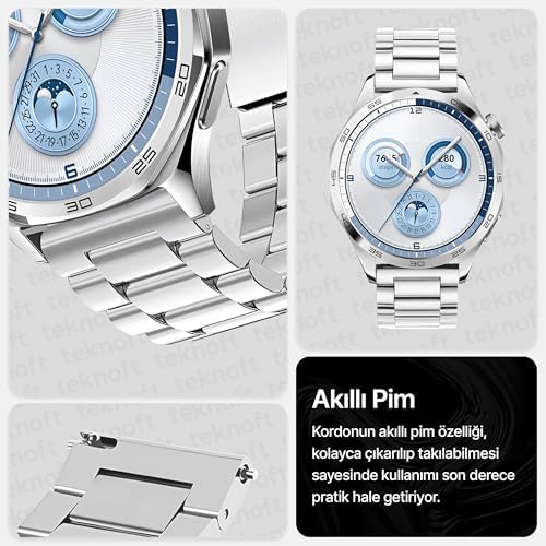 Alternative view of 22mm ile Uyumlu Saatler için Paslanmaz Çelik 46mm Baklalı Kordon  Watch (GT6 Pro/GT6/GT5 Pro/GT5/GT4/Watch 4 Pro/GT3/GT3 Pro/GT2/GT2 Pro)