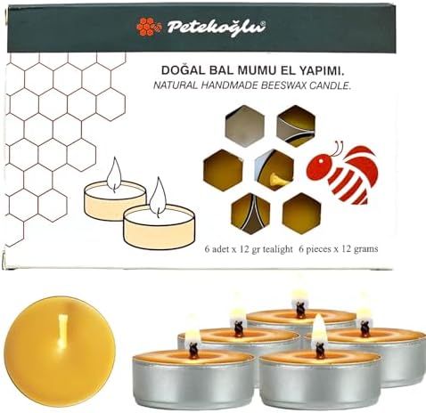 Alternative view of (6 Adet) Tealight Mum Doğal Petek Balmumu mum Standart Boy