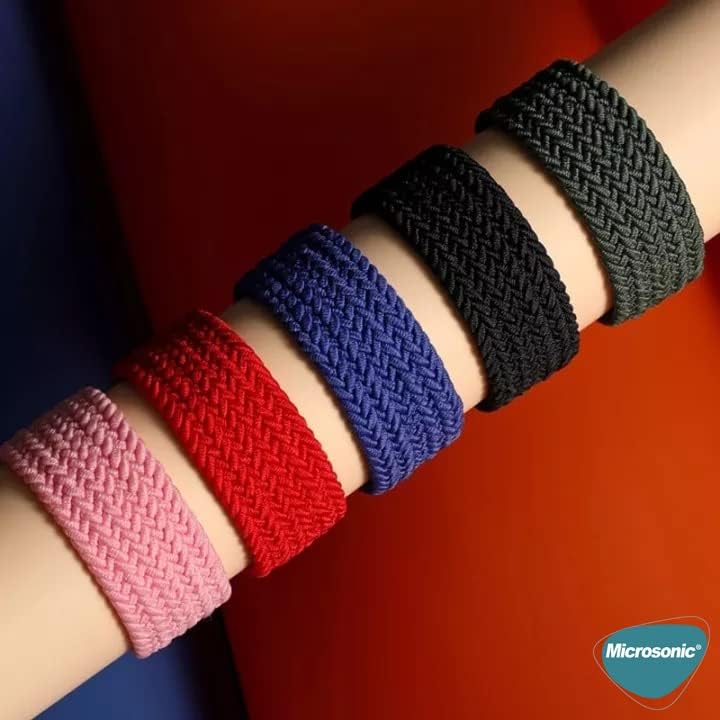 Alternative view of Garmin Venu 3 için Kordon, (Medium Size, 155mm) Braided Solo Loop Band [Venu 3 ile Uyumlu Kordon - Kırmızı]