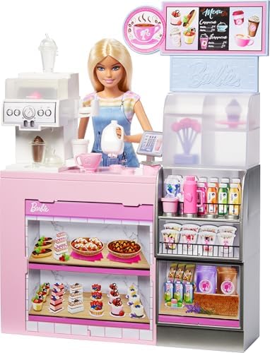 Alternative view of 'nin Kahve Dükkanı 'nin Kahve Dükkanı oyun seti sarışın barista , kahve makinesi ve 10'dan fazla aksesuar HXN94