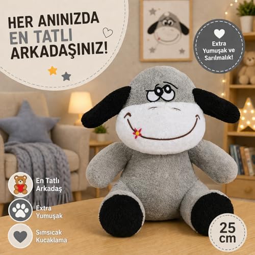 Özgüner Oyuncak Ofis HEdiyesi 20-25 cm Figürlü Pelüş Ayıcık, 20 cm Teddy Bear,Sevgiliye Hediye,Ayı Teddy,Peluş Ayıcık,Plush Toys,Ofis Hediyesi (eşek)