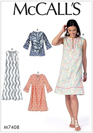 Alternative view of McCall's Patterns 7408 ZZ kesim deseni, tunik ve elbiseler için, kumaş, çok renkli, beden L – 2X boy
