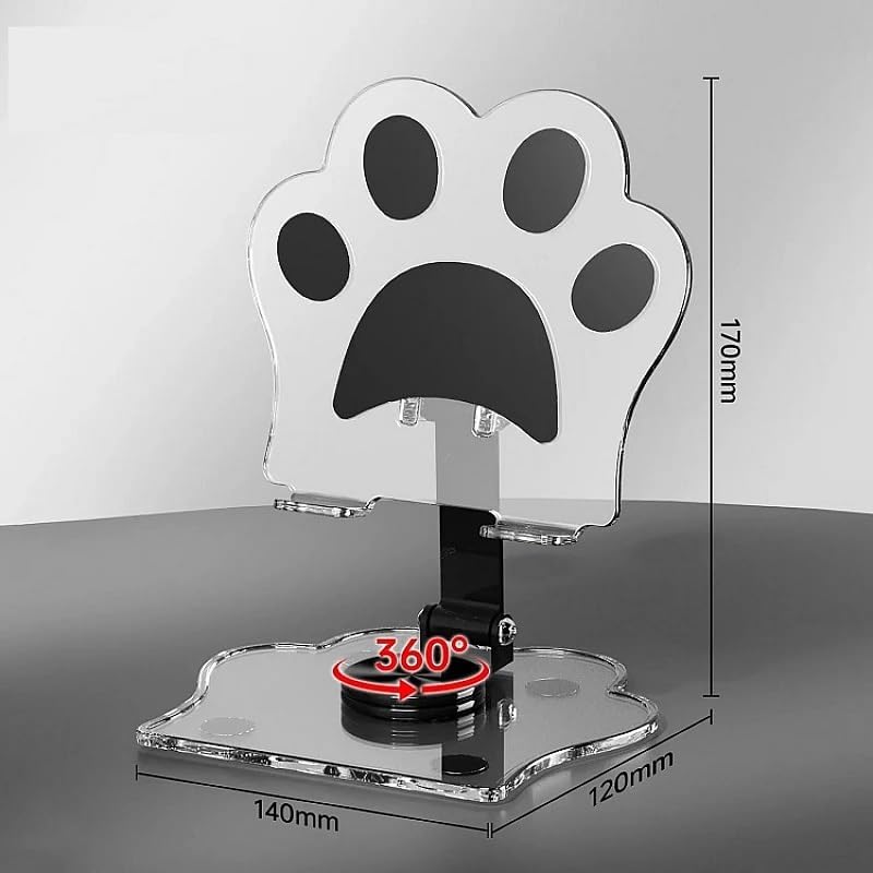360 Derece Dönebilen Kedi Patili Telefon VE Tablet Standı Tutucu Film vs İzlerken Kullanmak İçin Dönebilen Stand Şeffaf İphone  Ve Xiaomi İle Uyumlu Dönebilen Stand Telefon Tutucu