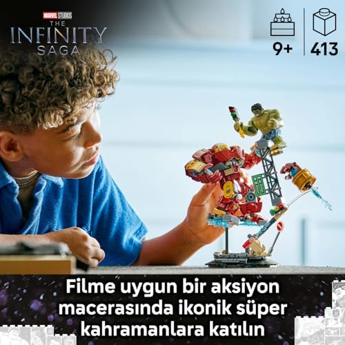 Alternative view of Efsanevi Savaş: Hulkbuster, Hulk’a Karşı 76343-9 Yaş ve Üzeri Çocuklar için Iron Man ve Hulk Minifigürü ile Savaş Aksesuarlar İçeren Yaratıcı Oyuncak Yapım Seti, Hediye Fikri (413 Parça)