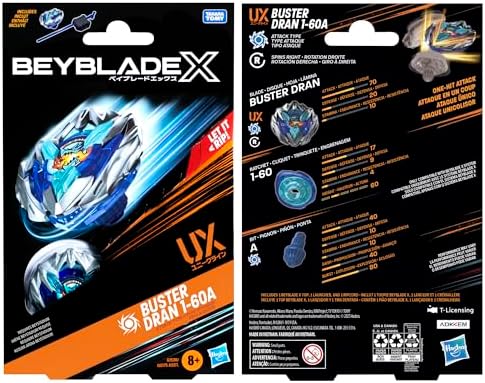 Alternative view of Beyblade X Buster Dran 1-60A UX Başlangıç Paketi Seti, Saldırı Tipi Üst ve Başlatıcılı; Otantik Takara Tomy Battle Tops Oyunlar/Erkek ve Kız Çocukları için Oyuncaklar 8+