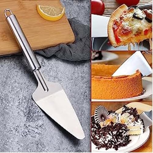 Alternative view of Profesyonel Paslanmaz Çelik Pasta Spatulası, Gümüş Renk, Pizza ve Tatlı Servis Aparatı, Ergonomik Saplı, Çok Amaçlı Mutfak Aracı Spatula