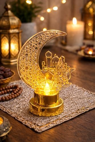 Gold Ayyıldız Pilli led ışık, Askılı Fener Süsü SARI Işıklar Peri Işıkları Aydınlatmalı Şerit Led Ramazan Süsü Led Işık