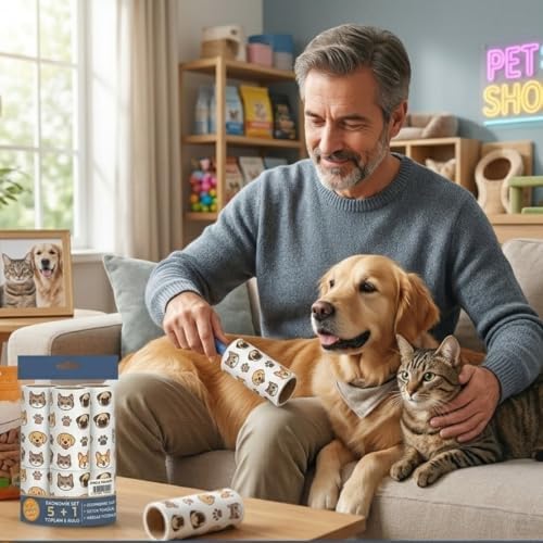 Alternative view of Tüy Toplayıcı Roller Seti, 6 Rulo, Kedi ve Köpek Tüyü Temizleyici, Ergonomik Sap, Hassas Yüzeylere Uygun