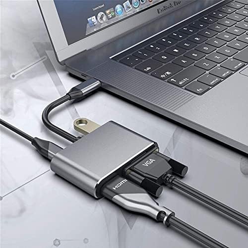 Alternative view of Type-C Hdmi Vga Usb 3.0 Type 4in1 Video Dönüştürücü Veri Aktarıcı Usb Adaptör Notebook ve Macbook ile Uyumlu Gri TC-26