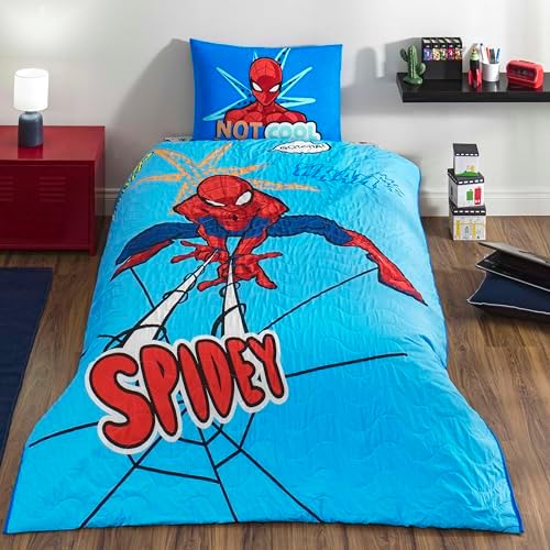 Alternative view of Spiderman Thwip Standart Pamuk Nevresim Takımı, Mavi, Tek Kişilik