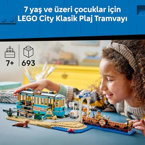 Alternative view of City Klasik Plaj Tramvayı 60506-7 Yaş ve Üzeri Çocuklar için 5 Minifigür ve 5 Oyuncak Hayvan Figürü İçeren Yaratıcı Oyuncak Yapım Seti, Kız ve Erkek Çocuklar için Hediye Fikri (693 Parça)