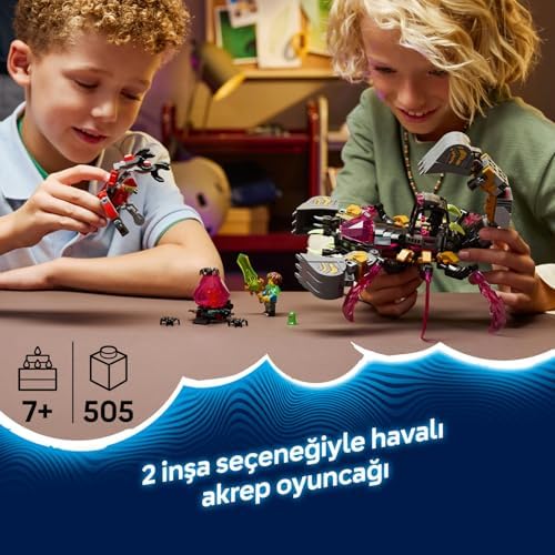 Kabus Akrep Kazıcı 71513 – 7 Yaş ve Üzeri Çocuklar için Arika, Cooper ve Koleksiyonluk Yeşil Kılıçlı Mateo Minifigürü İçeren 2 İnşa Seçenekli Oyuncak Yapım Seti, Hediye Fikri (505 Parça)