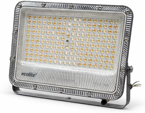 100W LED Projektör 8000 Lümen IP66 Su Geçirmez Dış Mekan Floodlight Bahçe Duvar Otopark Aydınlatma 220 Volt (Sarı Işık 3000K)