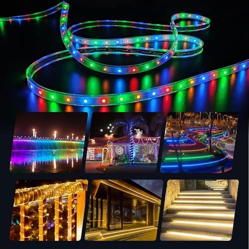 Forlfe 10 Metre Güneş Enerjili LED Şerit Işık, 20W 320 Lümen, IP65 Su Geçirmez, 8 Modlu Uzaktan Kumandalı, Otomatik Sensörlü Solar LED Aydınlatma, Bahçe Balkon Teras Dış Mekan Lambası (RGB ÇOK RENKLİ)